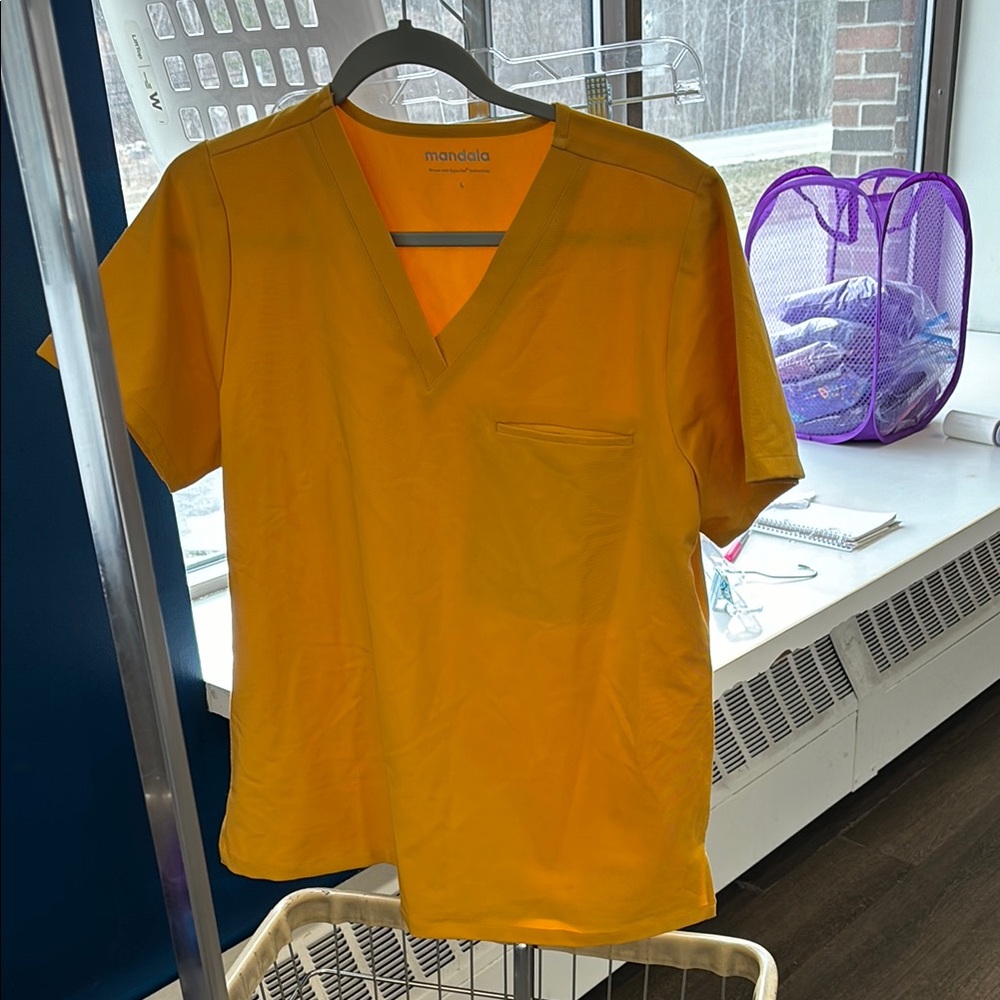 Mandala Yellow Scrub Top
